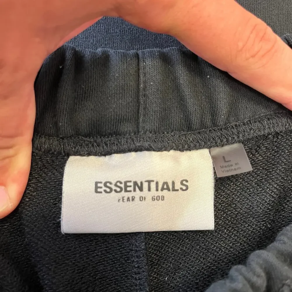 Essentials Fear of God Men’s Black Fleece Sweat Size L Short & Size M Tee Bundle